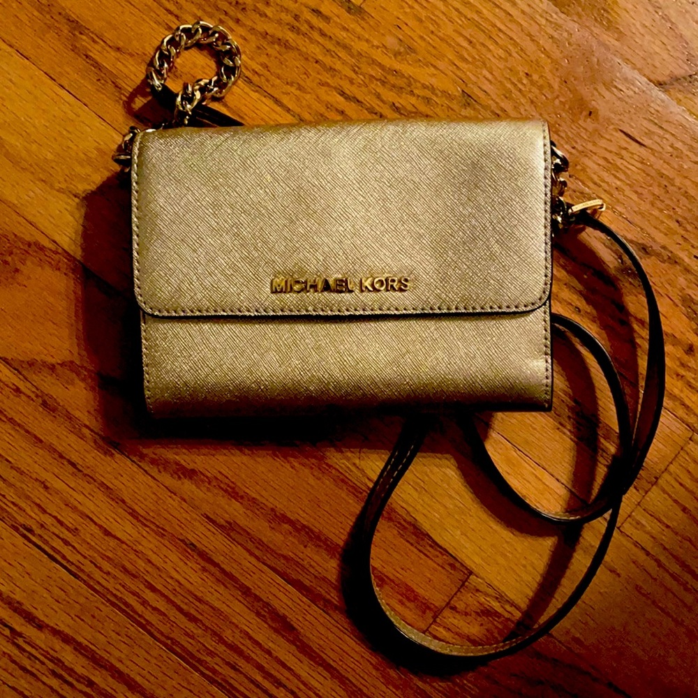 Michael Kors gold cross-body shoulder bag